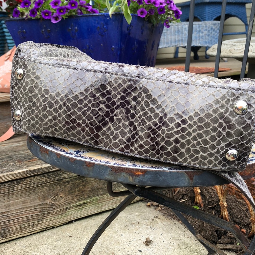 Michael Kors Grey Reptile Skin Handbag - Picture 4 of 8